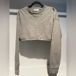 NWOT Joah Brown Long Sleeve Distressed Crop Top